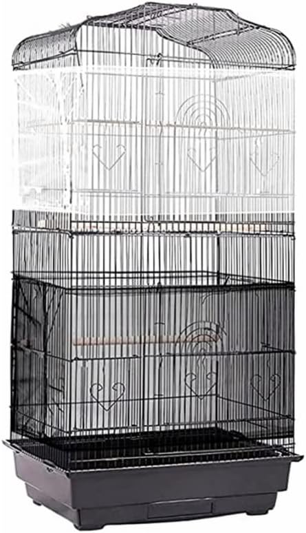 Adjustable Birdcage Seed Catcher Feather Catcher Bird Cage Cover Net Airy Soft Skirt Guard Birdcage Nylon Mesh Netting for Parrot Macaw Parakeet Round Square Cage (118 x 16 Inch, White)