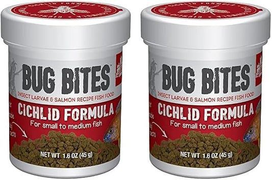 Fluval Bug Bites Cichlid Fish Food, Granules for Small to Medium Sized Fish, 1.59 oz., A6580 (Pack of 2)