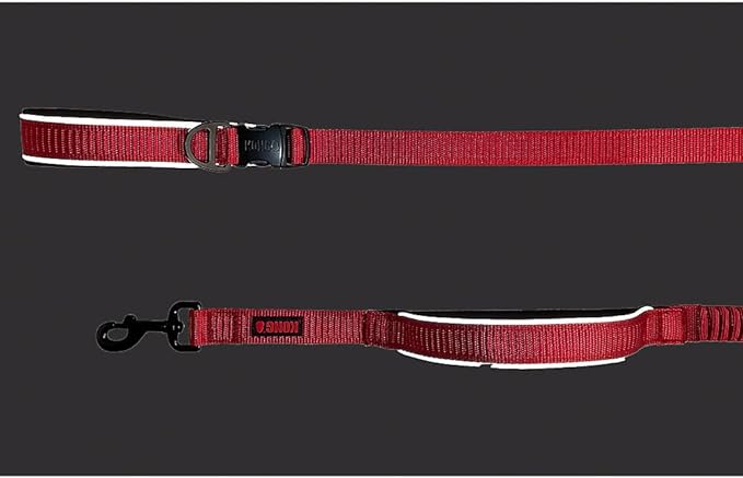 KONG Reflective Shock Absorbing Hands-Free Bungee Dog Leash 6' (Red)