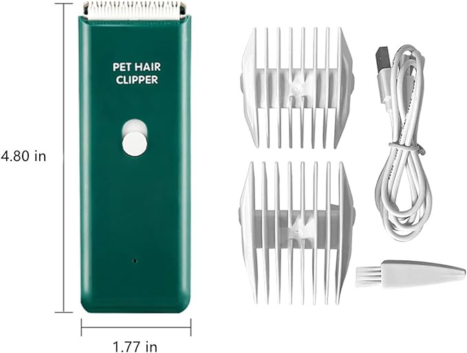 Dog Clippers,Quiet Washable USB Rechargeable Cordless Dog Grooming Kit,Electric Pets Hair Trimmers Shaver Shears for Dogs and Cats Green