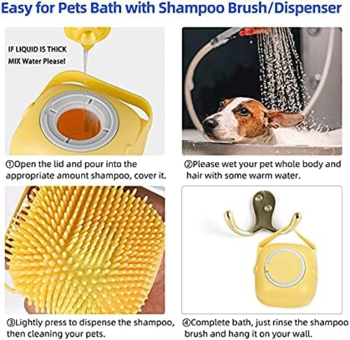 Busi Cepillo de silicona para masaje Corporal de baño, cepillo para ducha de baño con dispensador de jabón, champú Suave para Perros, cepillos de acicalamiento para mascotas