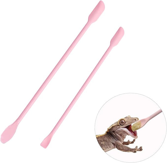 2Pcs Reptile Powder Fruit Mixing Stirring Food Feeding Spoon Reptile Stirring Food Feeding Spoon fit Crested Geckos, Lizards, Bearded Dragons,Chameleons and Other Reptiles