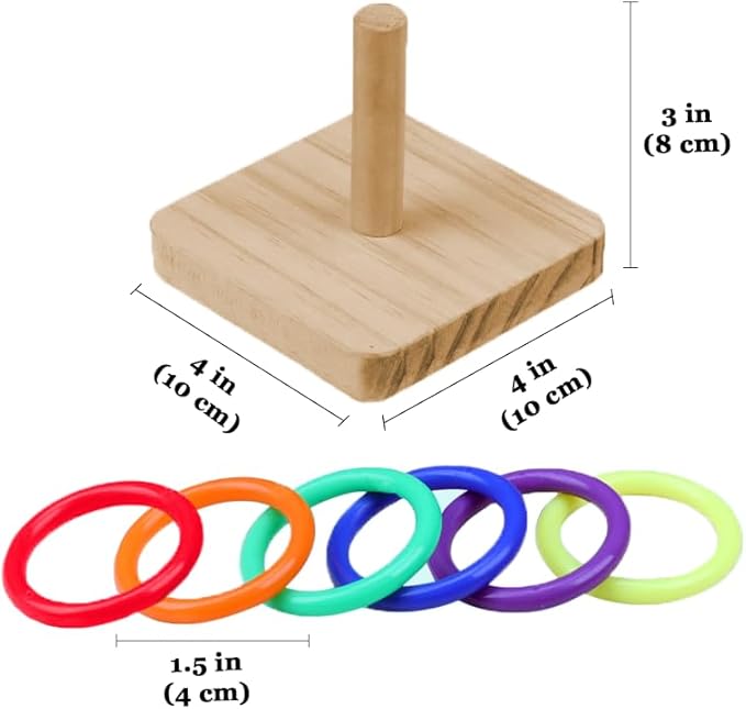 CoCoo Interactive Bird Training Board for Cage, Wooden Block Puzzle, Small Bird Intelligence Tabletop, Portable Wood Stand Set, Mental Stimulation Perch Shelf, Bird Cage Supplies & Accessories