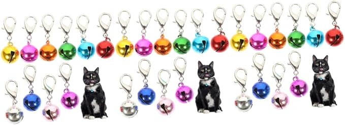 30 Pcs Pet Collar Bell Bells for Crafts Tiny Bells for Crafts Small Puppy Collar Colorful Pet Bells Bells Dog Training Bells Pet Accessory Crafted Dog Collar Bells Pet Dog