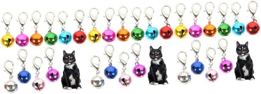 30 Pcs Pet Collar Bell Bells for Crafts Tiny Bells for Crafts Small Puppy Collar Colorful Pet Bells Bells Dog Training Bells Pet Accessory Crafted Dog Collar Bells Pet Dog