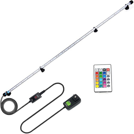 LED Aquarium Light, 7-44 Inch Waterproof Fish Light White with Blue, RGB Underwater Lamp Submersible LED Light for Fish Tank