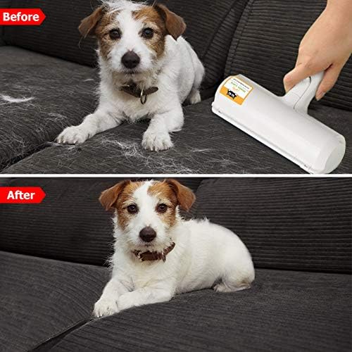 Nado Care Pet Hair Remover Roller - Lint Roller for pet Hair - Self Cleaning Dog & Cat Hair Remover - Remove Dog, Cat Hair from Furniture, Carpets, Bedding, Clothing and More. White