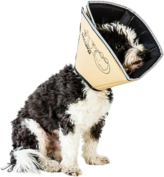 Comfy Cone Pet Cone for Dogs, Cats, Medium, Tan - Comfortable Soft Dog Cone Collar Alternative for After Surgery, Wound Care, Spay, Neuter - Dog and Cat Recovery Collar