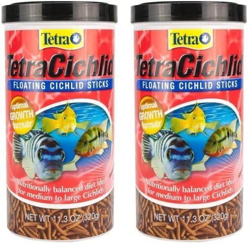 TetraCichlid Floating Cichlid Sticks 11.3 Ounces, Pond Fish Food, Nutritionally Balanced (Pack of 2)