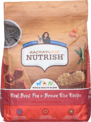 Rachael Ray Nutrish Premium Natural Dry Dog Food with Added Vitamins, Minerals & Taurine, Real Beef, Pea, & Brown Rice Recipe, 6 Pounds (Packaging May Vary)