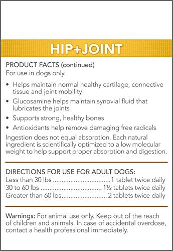 Vet's Best Advanced Hip & Joint Dog Supplements | Formulated with Glucosamine and Chondroitin to Support Dog Joint and Cartilage Health | 90 Chewable Tablets