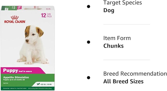 Royal Canin Canine Health Nutrition Puppy Loaf in Sauce Canned Dog Food, 5.2 oz Cans 12-pack