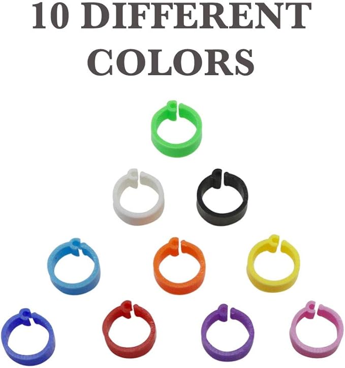 100PCS Chicken Leg Bands for Chickens 8mm Chicken Bracelet 10 Colors Goose Bands Poultry Leg Bands Chicken Charms Leg Bands Bird Ankle Band Racing Pigeon Bands Plastic Multi Color Foot Band Clips