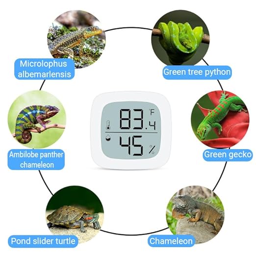 Reptile Tank Thermometer Reptile Tank Accessories Reptile Terrarium Thermometer Hygrometer for for Bearded Dragon, Jumping Spider, Leopard Gecko, Hermit Crab, Gecko, Ball Python, Lizard Aggforbl