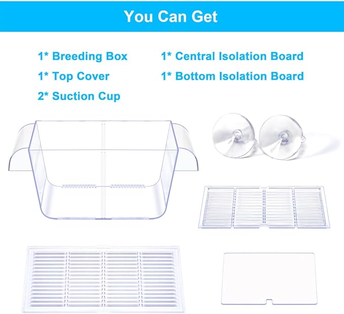 Fish Breeding Box Aquarium Holding Tank Transparent Fish Isolation Box Acclimation Hatchery Incubator Breeder Box for Baby Fish Betta Shrimp Clownfish Guppy Large