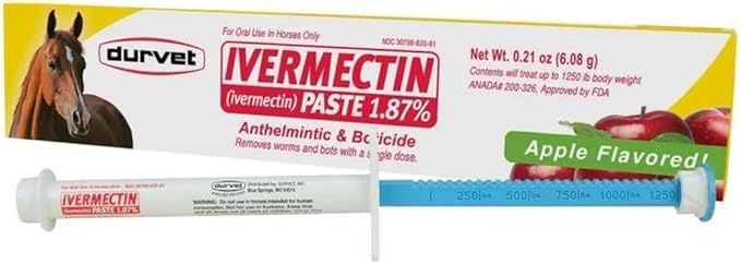 Ivermectin Horse Paste Dewomer, Horse Supplies 6.08g dose 1.87% (2 Pack) includes Free Guide - Just for Fun Horse Tricks