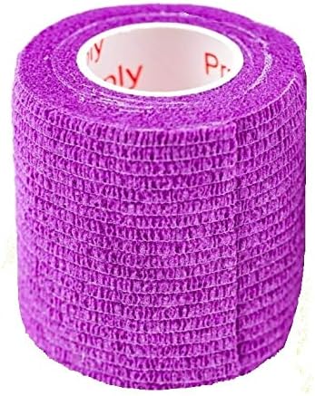 2 Inch Vet Wrap Tape Bulk (Purple) (Pack of 12) Self Adhesive Adherent Adhering Flex Bandage Grip Roll for Dog Cat Pet Horse