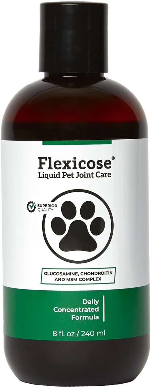 Pet Flexicose All Natural Dog Hip Joint Care and Support 3 Bottles Liquid Format