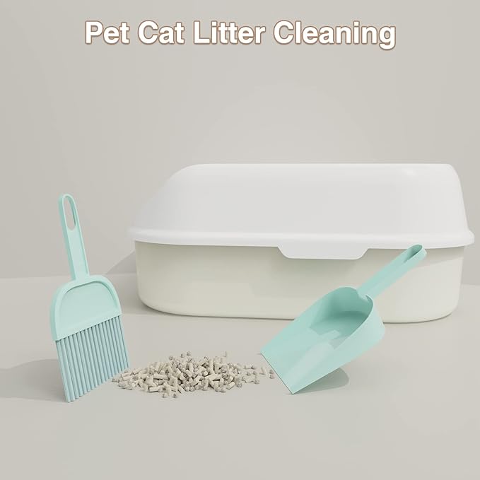 Cat Litter Scooper kit with Shovel,Brush,Dustpan,Broom and Hook Especially Suitable for Cleaning Automatic cat Litter Machines.