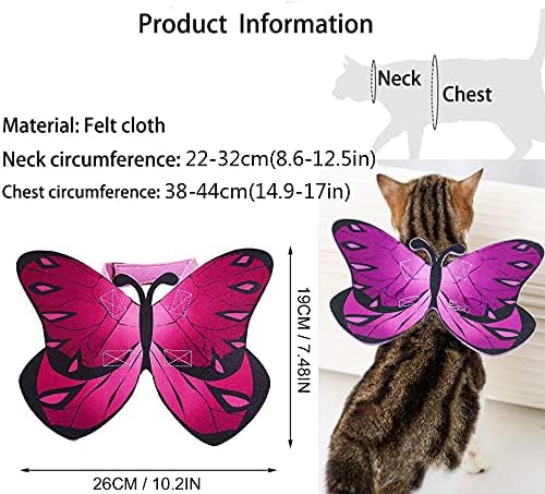 Pet Cat Bat Wings for Halloween Party Decoration, Puppy Collar Leads Cosplay Bat Costume,Cute Puppy Cat Dress Up Accessories