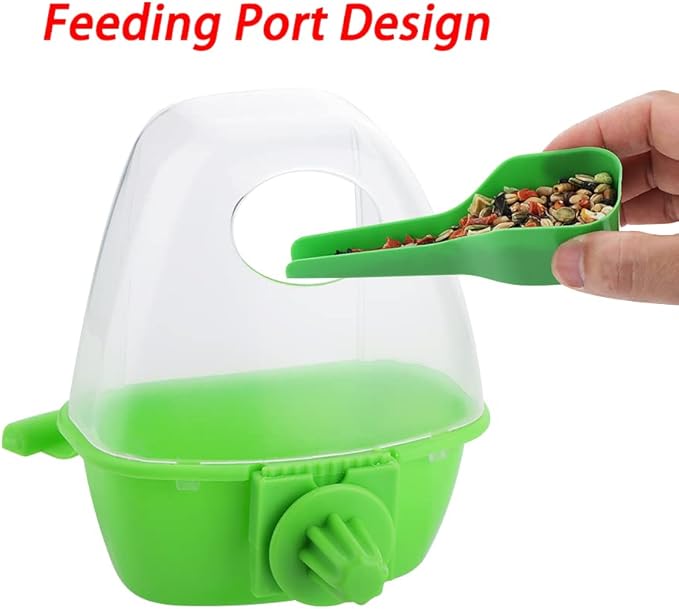 3 Pcs Small Bird Slot Feeder No Mess Cage Hanging Feeder Cup Plastic Food Feeding Box for Parakeet Budgies Cockatiel Lovebird Small Birds