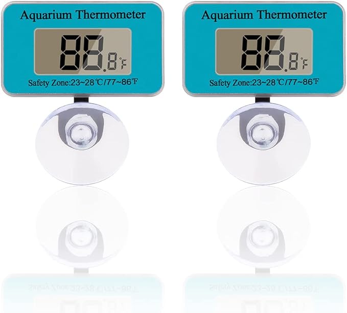 Aquarium Thermometer with Sucker, Second Generation（Update）, 2 Pack, 1 Yr Warranty