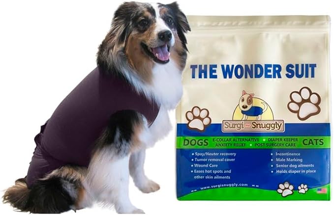 SurgiSnuggly Post Surgical Dog Recovery Suit for Male & Females, Vet Invented Dog Onesie A Dog Cone Alternative, Breathable Fabric Is Suitable for After Spay Or Neuter Small Medium and Large PL ML