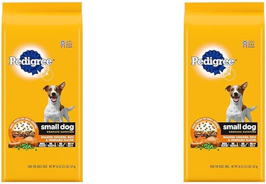 Pedigree Small Dog Complete Nutrition Small Breed Adult Dry Dog Food Roasted Chicken, Rice & Vegetable Flavor Dog Kibble, 3.5 Pound (Pack of 2)