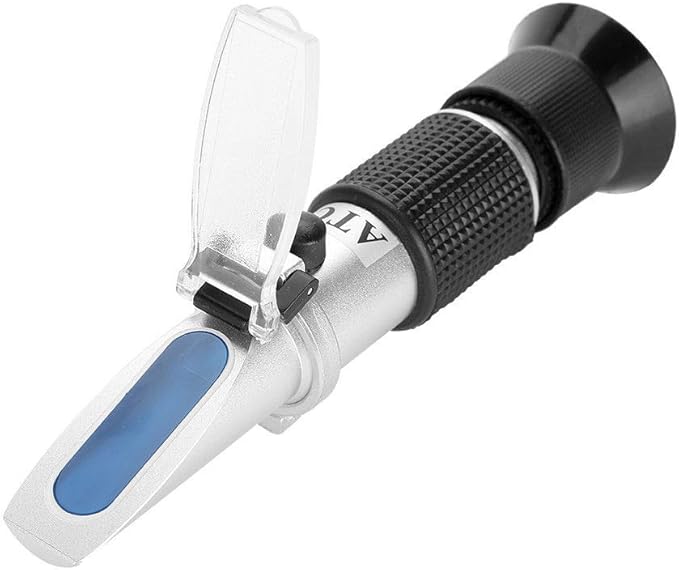 Salinity Refractometer, Automatic Temperature Compensation Salt Water Tester Hydrometer 0-100ppt & 1.000-1.070 Specific Gravity ATC Refractometer for Sea Water Aquarium Tank, Marine Industry