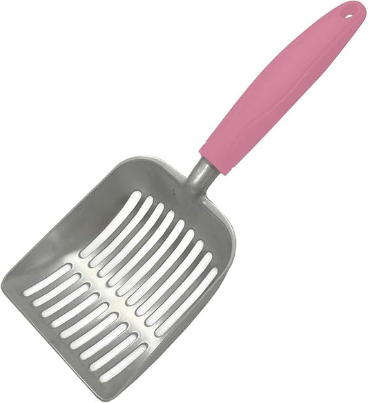 Cat Litter Scoop - Aluminum Alloy cat Litter Shovel, Suitable for All cat Litter, Metal Durable Garbage Shovel Pink