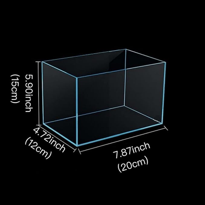 Small Nano Tall Rimless Tank, Small Glass Fish Tank, Small Betta Fish Tank, Small Aquarium, min Aquarium, Betta Tank (1.1Gallon 7.8x5.5x5.9inch/20x14x15cm)
