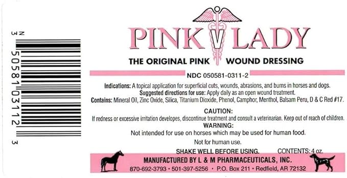 Horse & Dog Wound Ointment Dressing Kit - Pink Lady Veterinary Treatment Set for Open Wounds, Sores, Cuts, Scratches, Scrapes, Burns & Abrasions - Soothing, Anti Itch, Non Stinging Healing Support