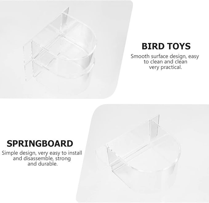Ipetboom Bird 4 pcs Parrot Bowl Transparent Feed Parakeet Hanging Dish Conure Semicircle Feeders Water Pet Cups- Cages Cage Bowls Pigeon Feeder Small Macaw Canary Fence Cockatiel Bird Feeder