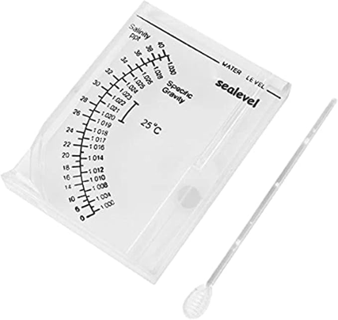 Salinity Meter Aquarium Hydrometers Salinity Tester Hydrometer Saltwater Aquarium Pool Fish Tank Water Tester Sea Water Salinity Specific Gravity Test(Square)