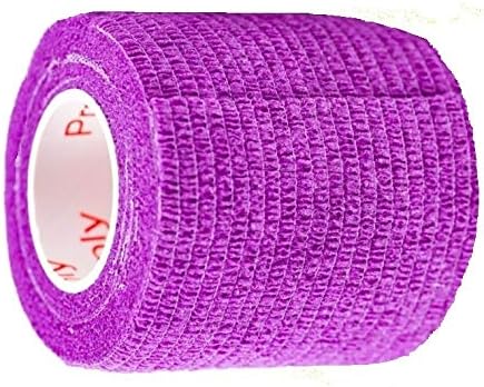 2 Inch Vet Wrap Tape Bulk (Purple) (Pack of 12) Self Adhesive Adherent Adhering Flex Bandage Grip Roll for Dog Cat Pet Horse