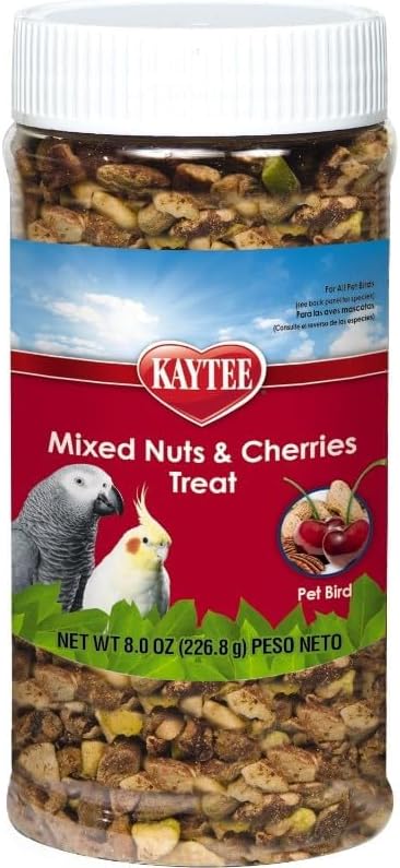 Kaytee Fiesta Mixed Nuts And Cherries Treat For Pet Birds, 8 oz Jar