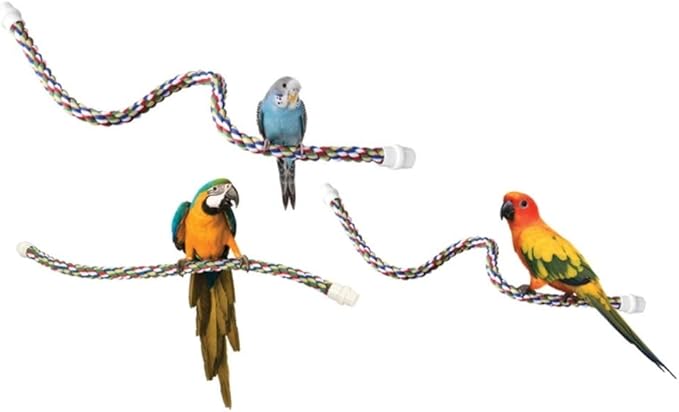 JW Pet Comfy Perch For Birds Flexible Multi-color Rope, Small - 32" Length