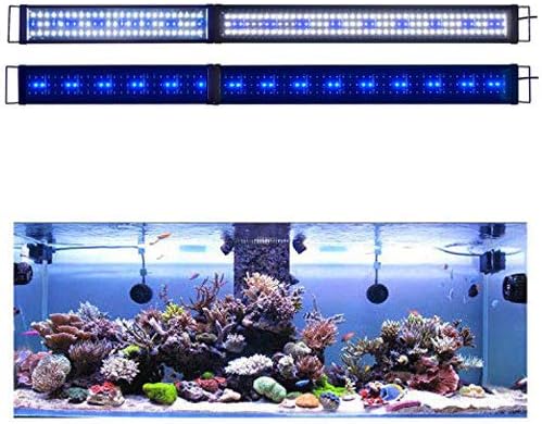 KZKR LED Aquarium Light 60-72 Inch Foldable Adjustable Fish Tank Light Hood Lamp for Freshwater Saltwater Marine Blue and White Decorations Light 5-6ft 150cm - 180cm