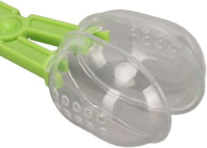 GLOGLOW Reptile Feeding Tool, Reptile Feeding Clamp Reptile Feeding and Cleaning Tool Reptile Poop Scoop with Vents for Tortoise (Green)
