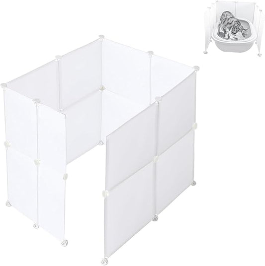 Pet Litter Box Enclosure Splash Guard,DIY Extra Large Cat Litter Box Shields for Open Top Litter Pan.Small Animal Pen for Hamsters, Guinea Pig，etc.