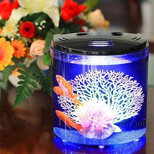 Small Fish Tank 1.2 Gallon Aquarium Starter Kit for Home, Office, Room, Decorative Desktop, Betta Fish Tank with Filter and Light for Shrimp, Jellyfish, Goldfish