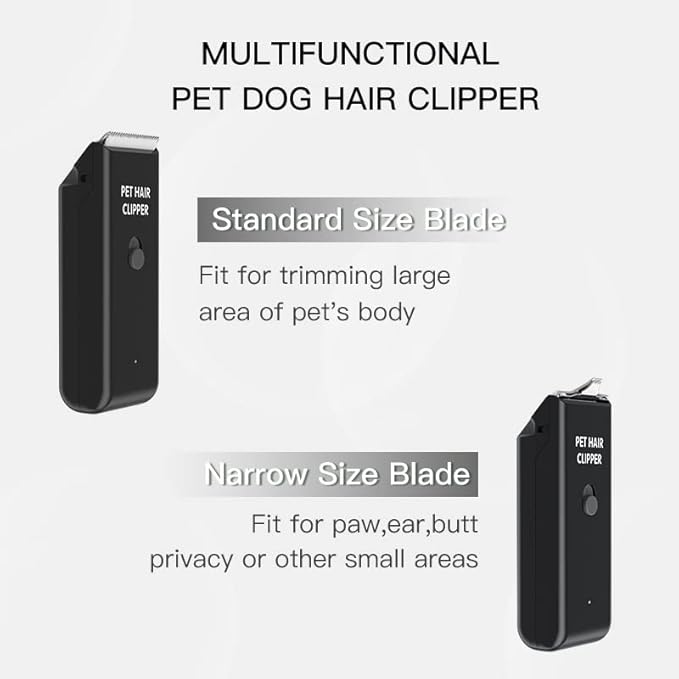 Feet Hair Trimmer, Dog Clippers,Quiet Washable USB Rechargeable Cordless Dog Grooming Kit,Electric Pets Hair Trimmers Shaver Shears for Dogs and Cats Black