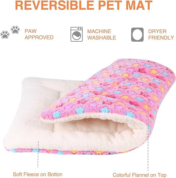 Mora Pets Dog Bed Crate Pad Ultra Soft Pet Bed with Cute Star Print Washable Crate Mat for Large Medium Small Dogs Reversible Fleece Dog Crate Kennel Mat Cat Bed Liner 29 x 21 inch Pink