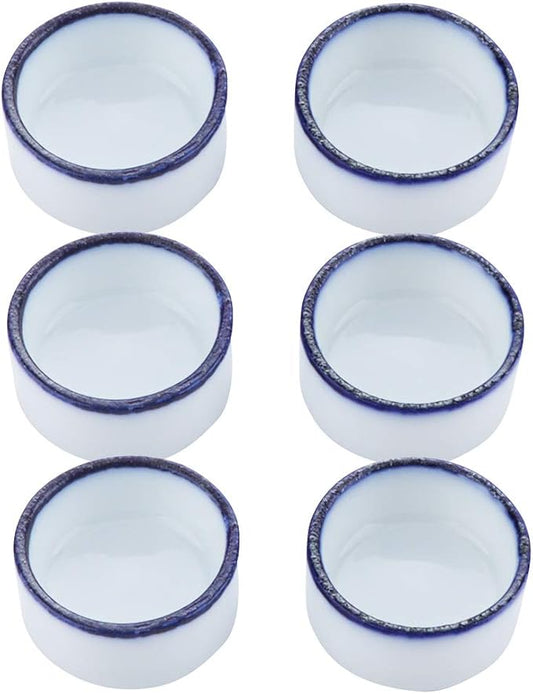 6 Pcs Spider Micro Water Bowl Mini Ceramic Dish for Spider Tarantula Millipede Tiny Reptile (Small: 0.86" D, 0.43" H)