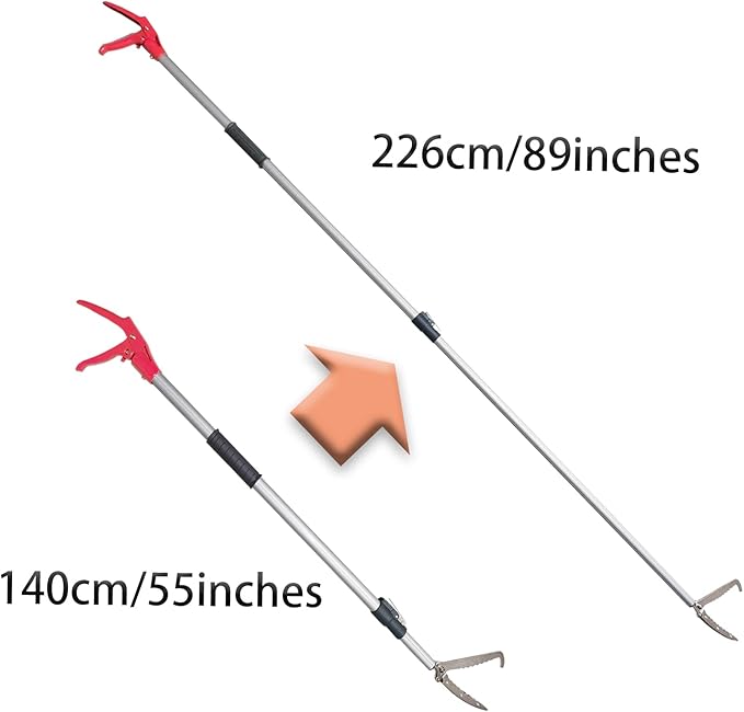 89'' Snake Catcher Tongs Professional Reptile Grabber Telesicopic Wide Jaw Handling Tool 2023 New Launch