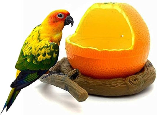 Birds Feeder Bowl,Bird Food Feeding Bowl Feed Cup for Small Parrots Cockatiels Conure Hamster Small Animal Drinking Water Container for Birds Cage Accessories,Orange