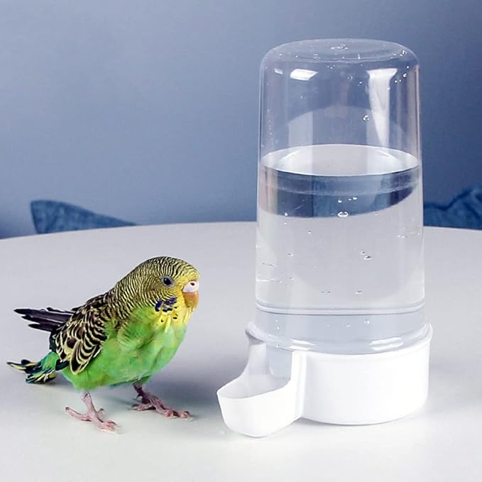 Pet Bird Water Feeder, 13.5 Oz Parrot Water Dispenser, Bird Cage Suspended Automatic Water Dispenser for Parakeet Budgie Cockatiel Lovebirds