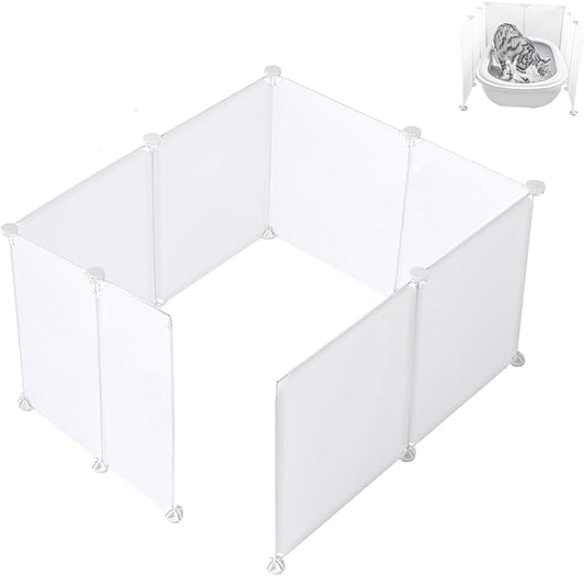 Pet Litter Box Enclosure Splash Guard,DIY Extra Large Cat Litter Box Shields for Open Top Litter Pan.Small Animal Pen for Hamsters, Guinea Pig，etc.