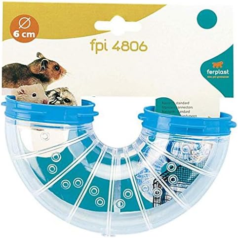 Ferplast Hamster Cage Play Tube | U-Turn Tunnel, 5.98L x 3.22HW with a 2.4 Diameter - Inches, Clear (84806099US1)