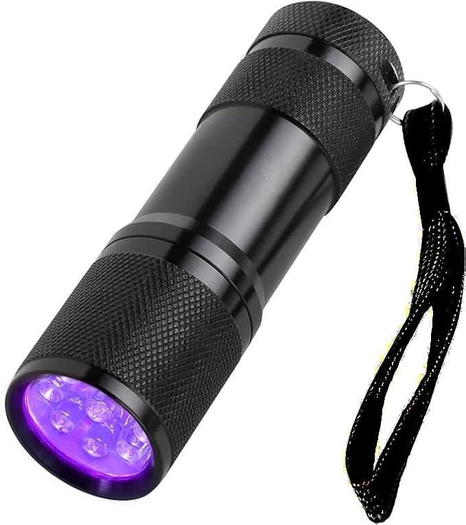 Flashlight Black Light UV Flashlight Black Light Flashlight Mini 9 LED 395nm Black Light for Pet Urine Detection Dog Cat Urine Detector for Dry Urine Stains, Bed Bugs, Scorpions